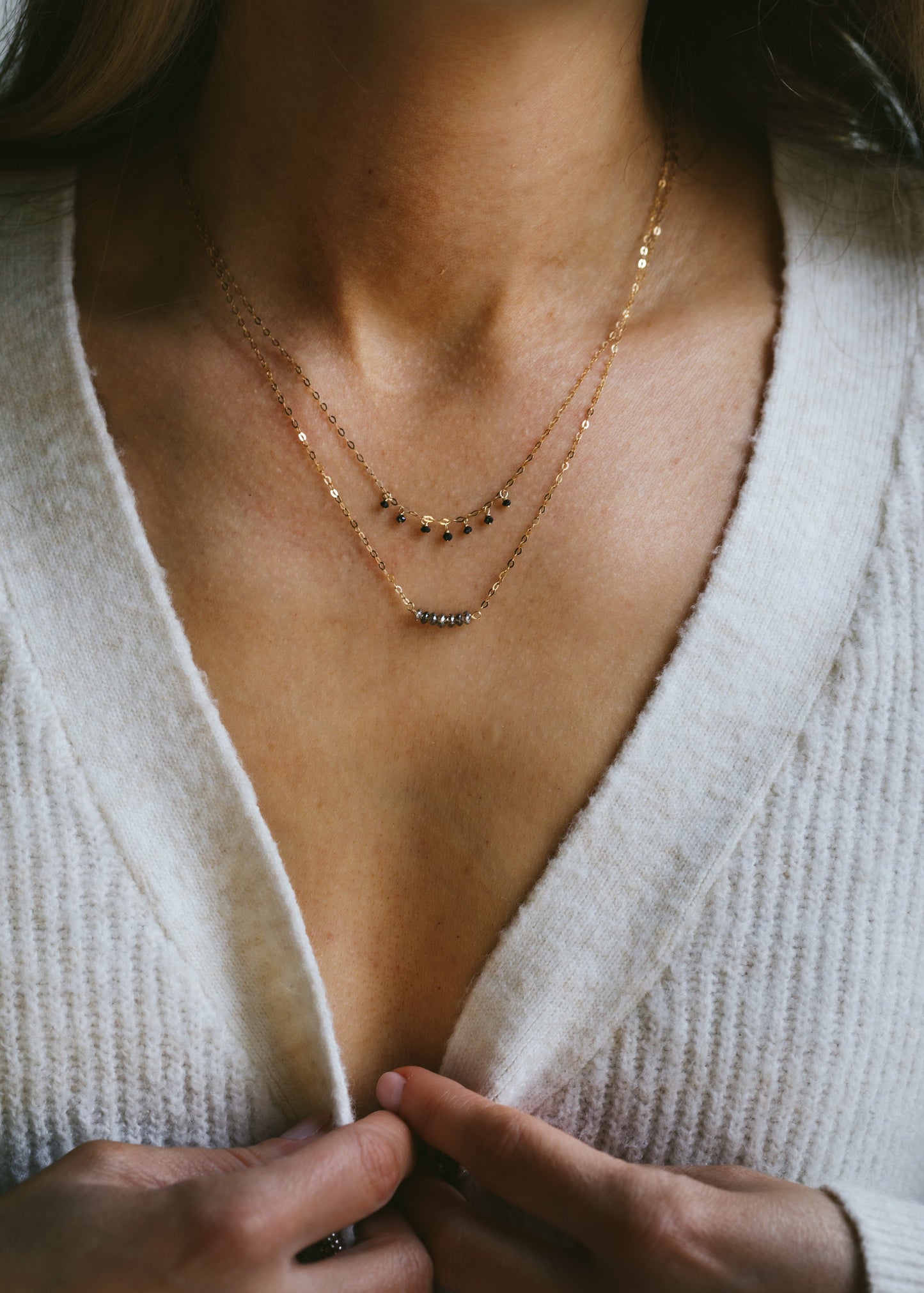Champagne Diamond Bar Necklace