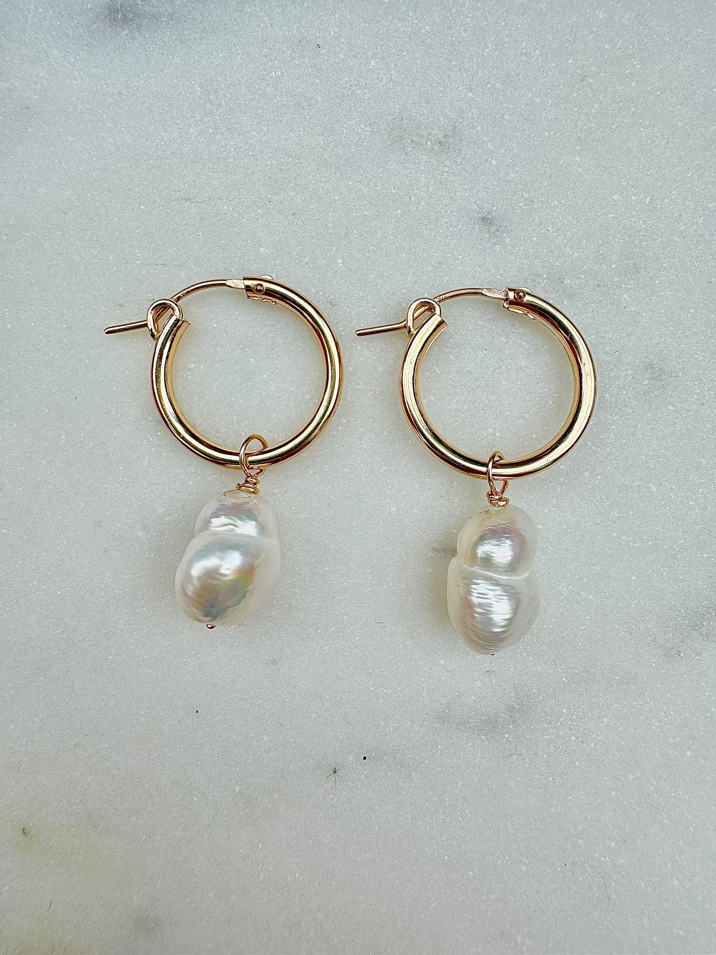 Baroque Pearl Hoops