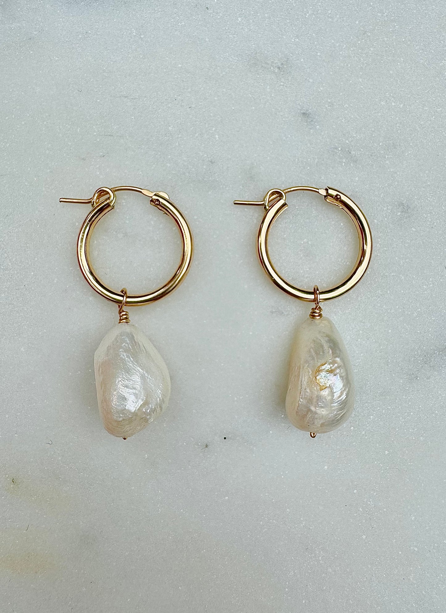 Baroque Pearl Hoops
