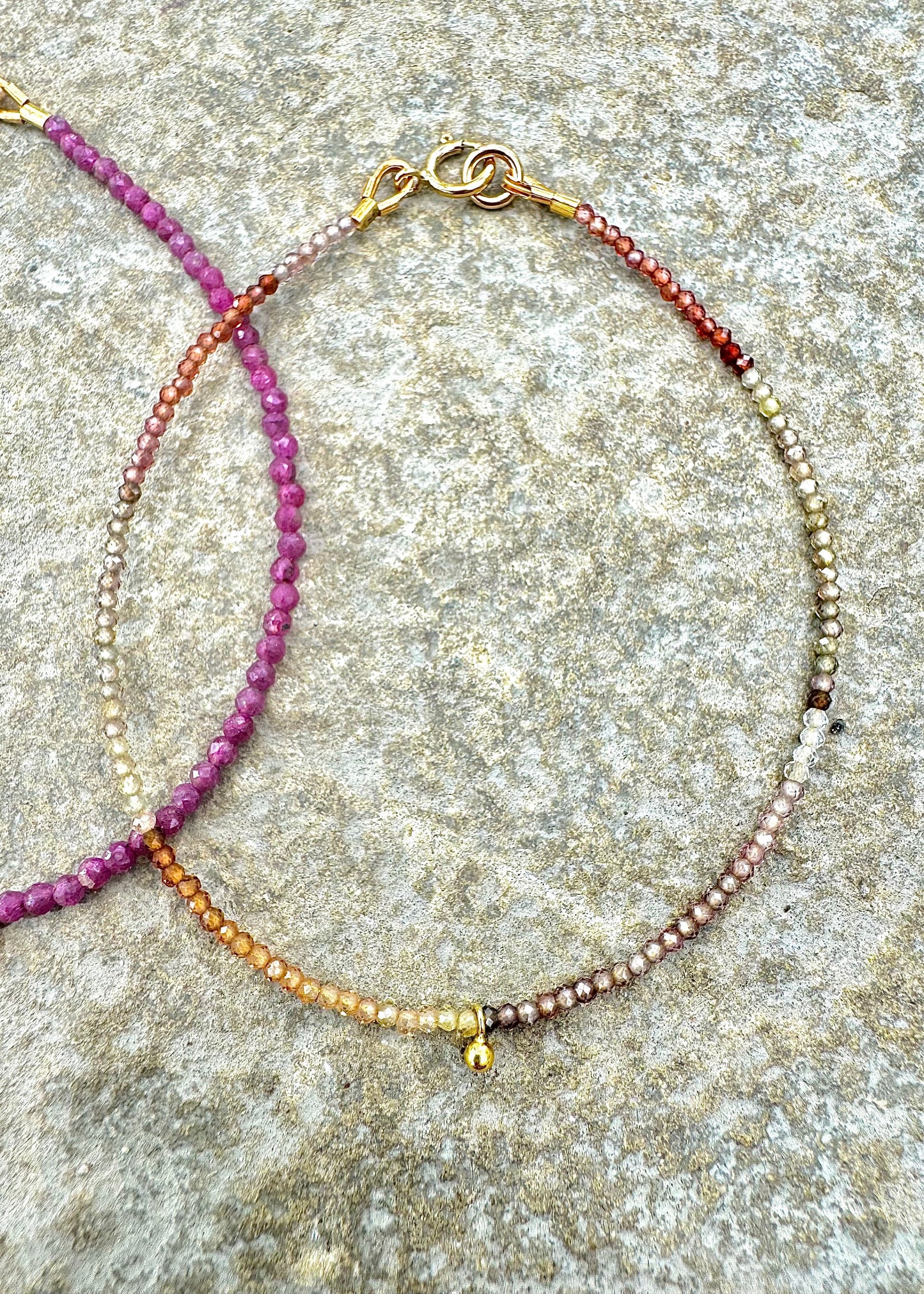 Multicoloured Sapphire Beaded Bracelet