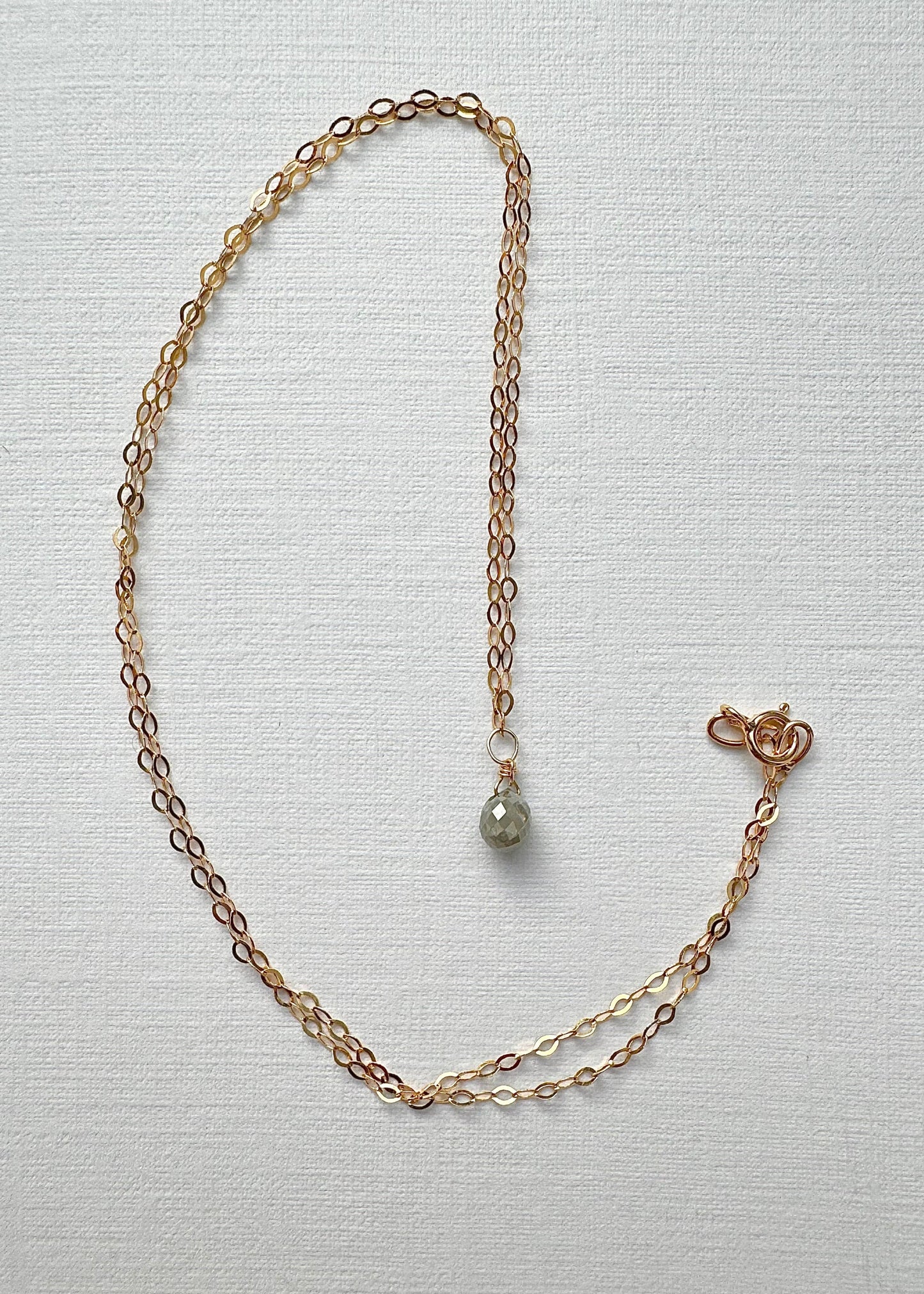 Grey Teardrop Diamond Necklace