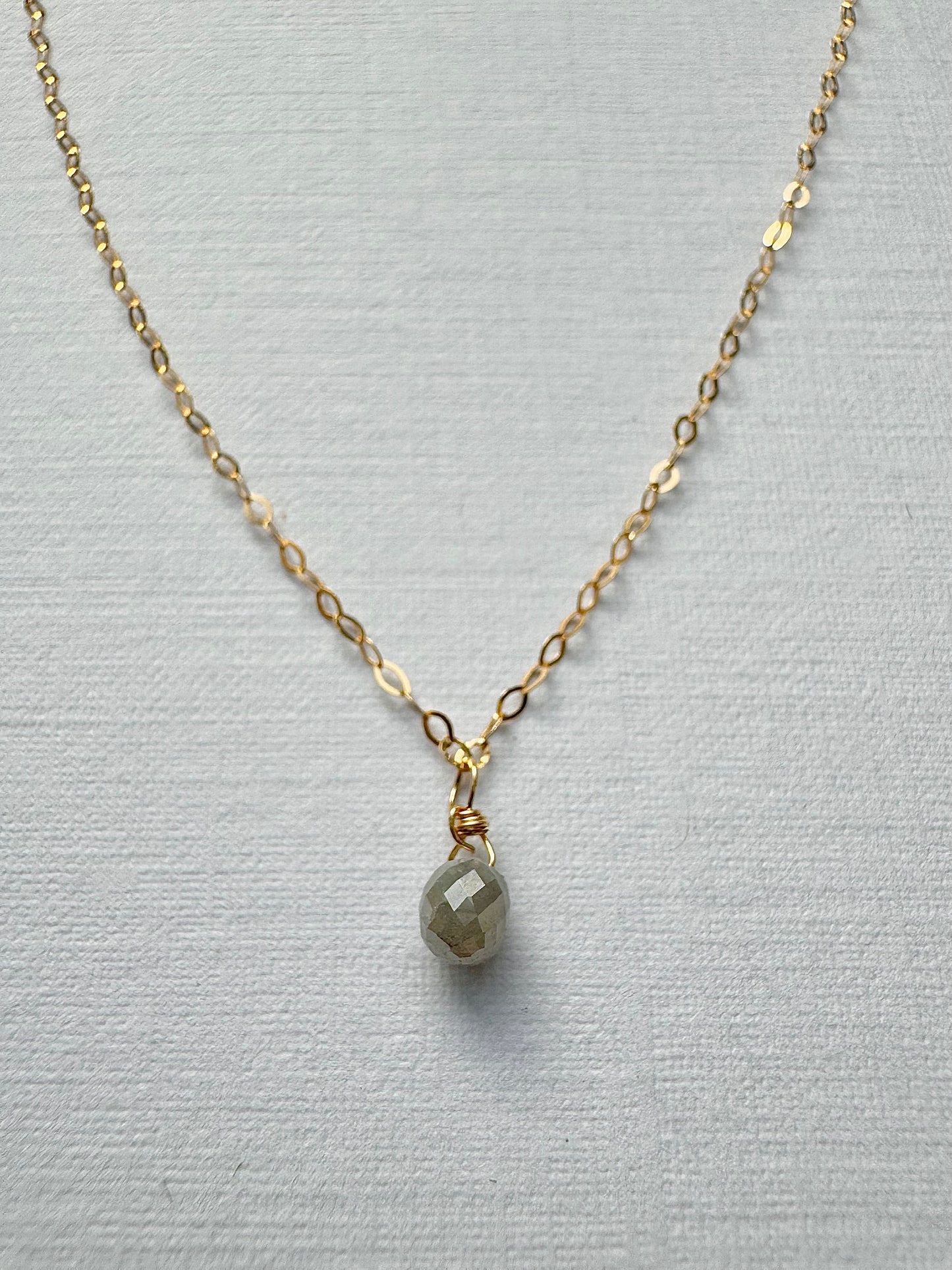 Grey Teardrop Diamond Necklace