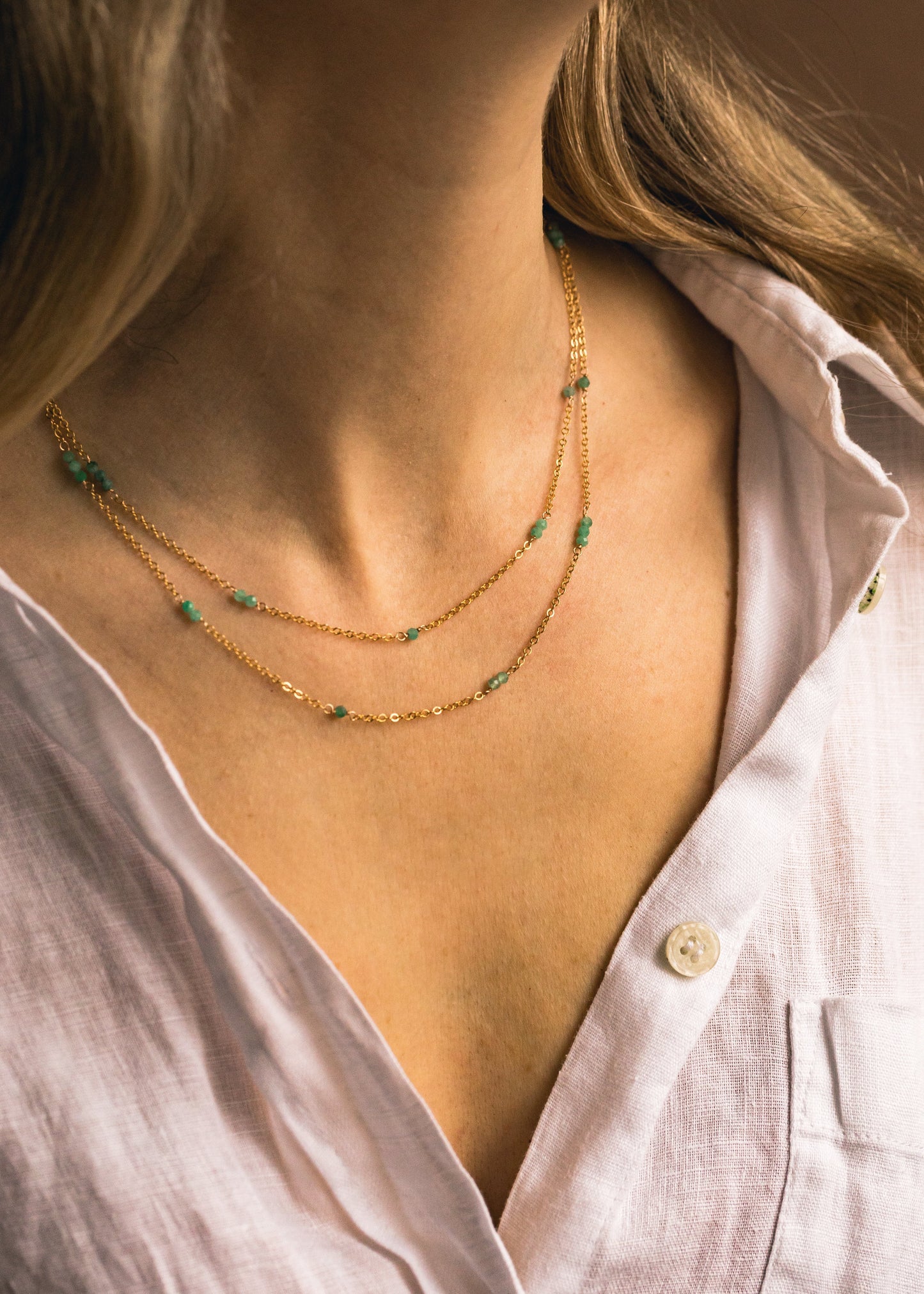 Emerald Chain Necklace