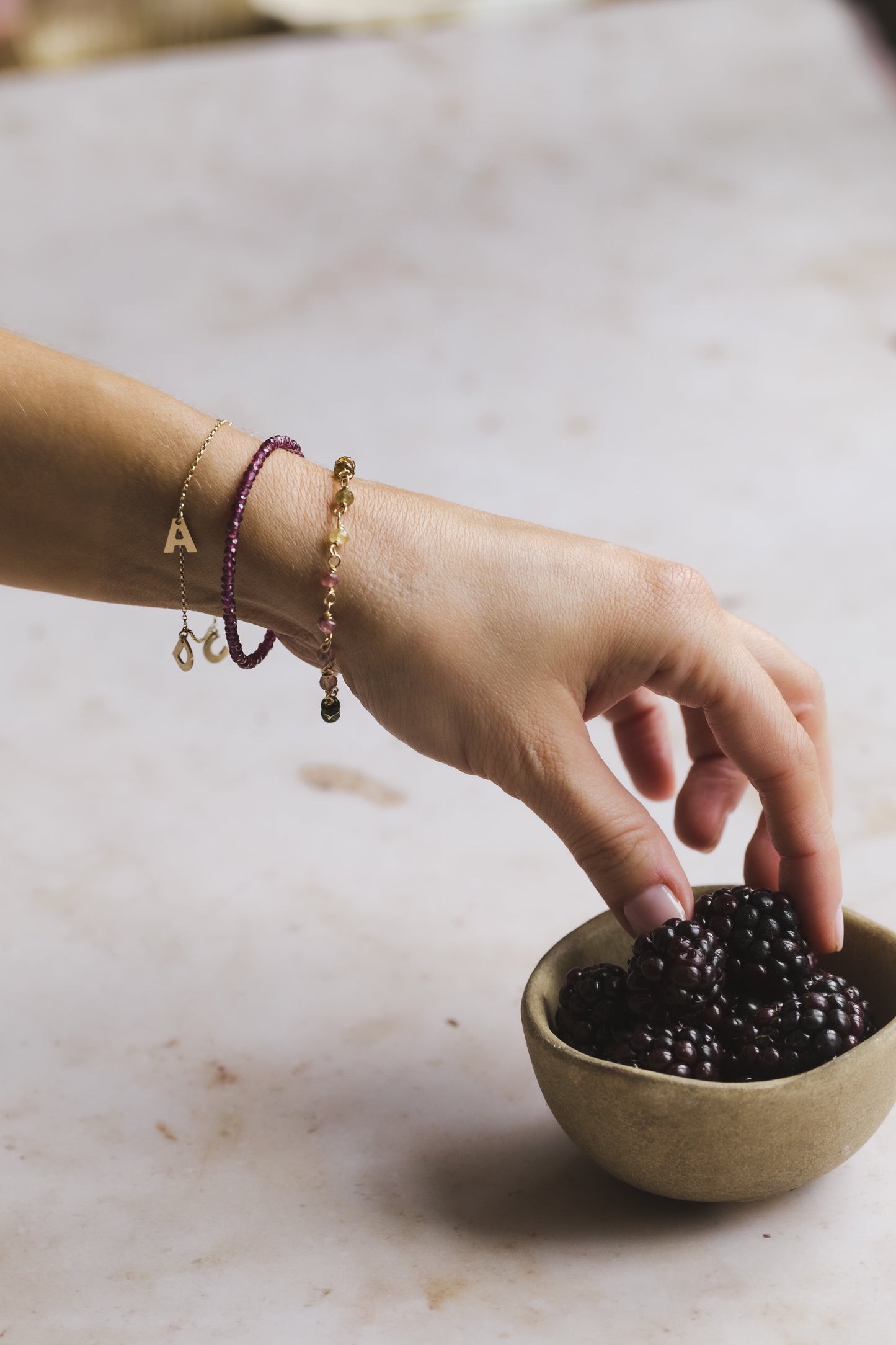 Garnet Beaded Bracelet