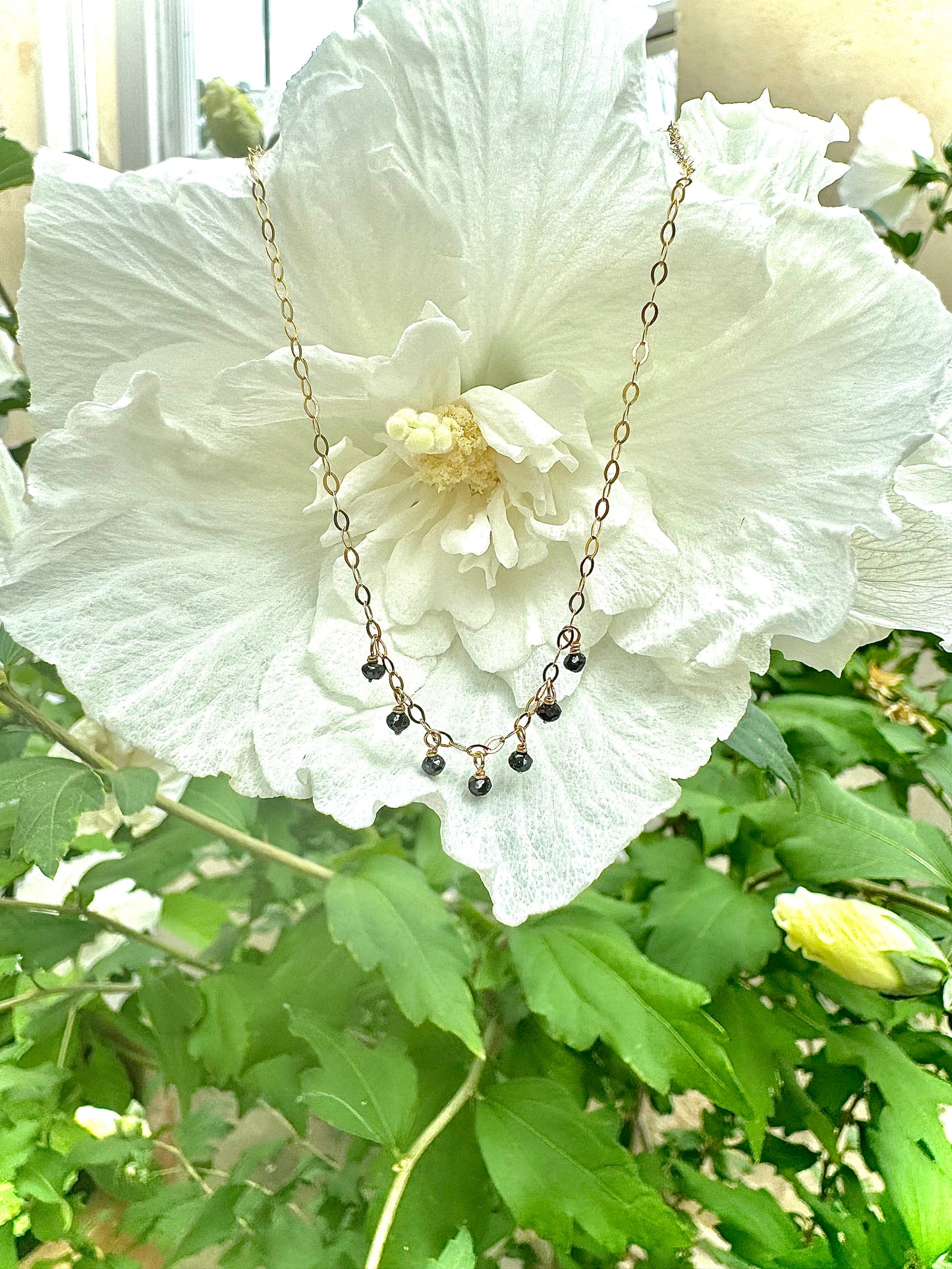 Black Diamond Dewdrop Necklace