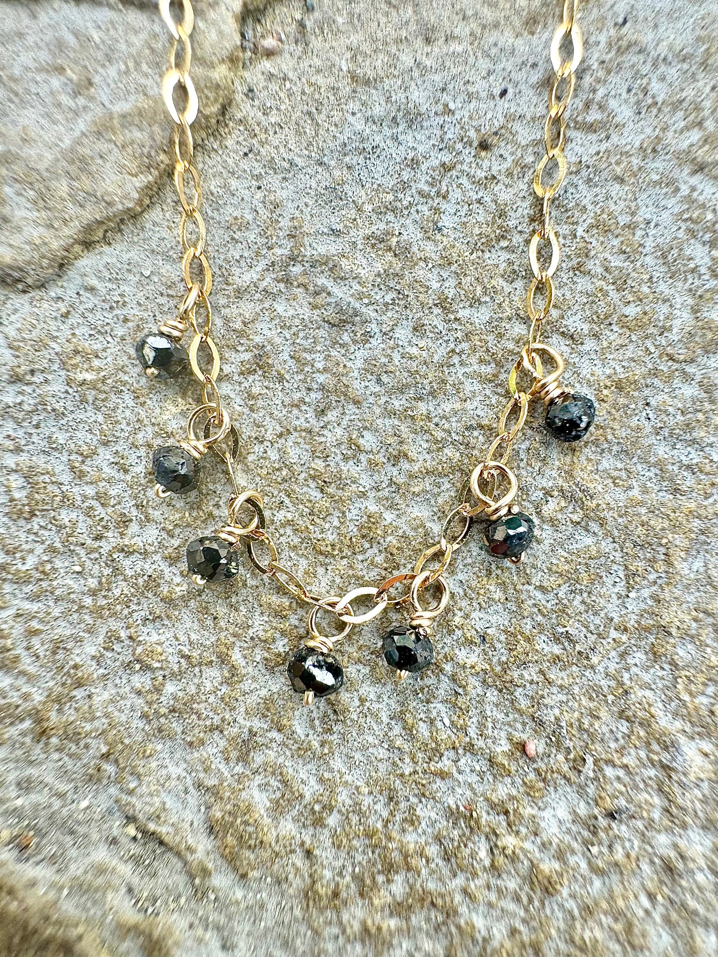 Black Diamond Dewdrop Necklace