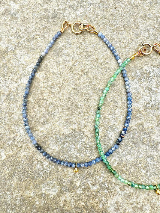 Blue Sapphire Beaded Bracelet