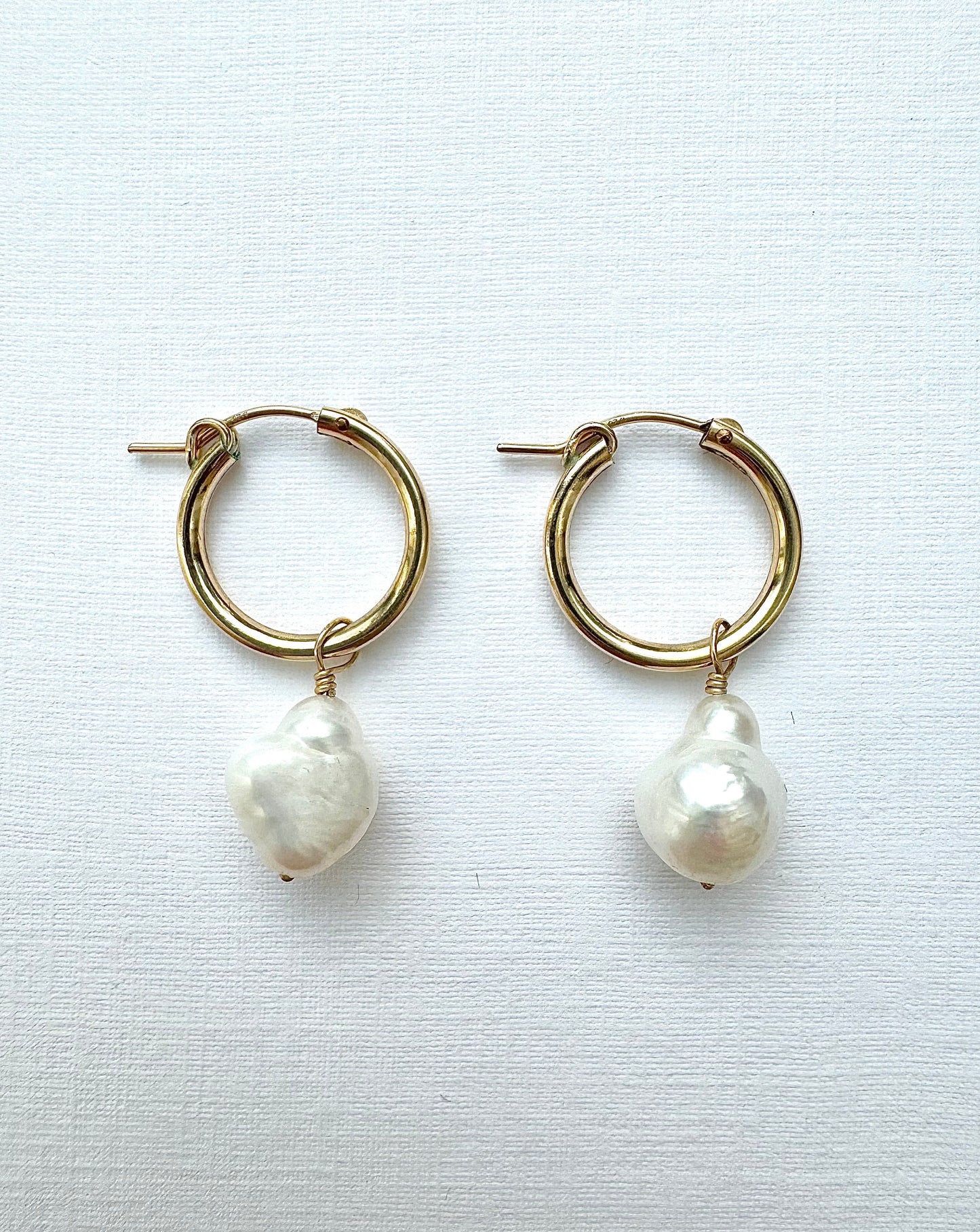 Baroque Pearl Hoops