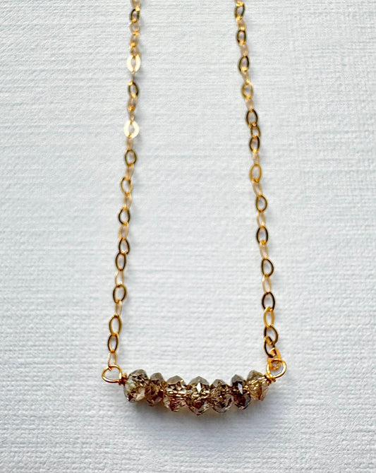 Champagne Diamond Bar Necklace