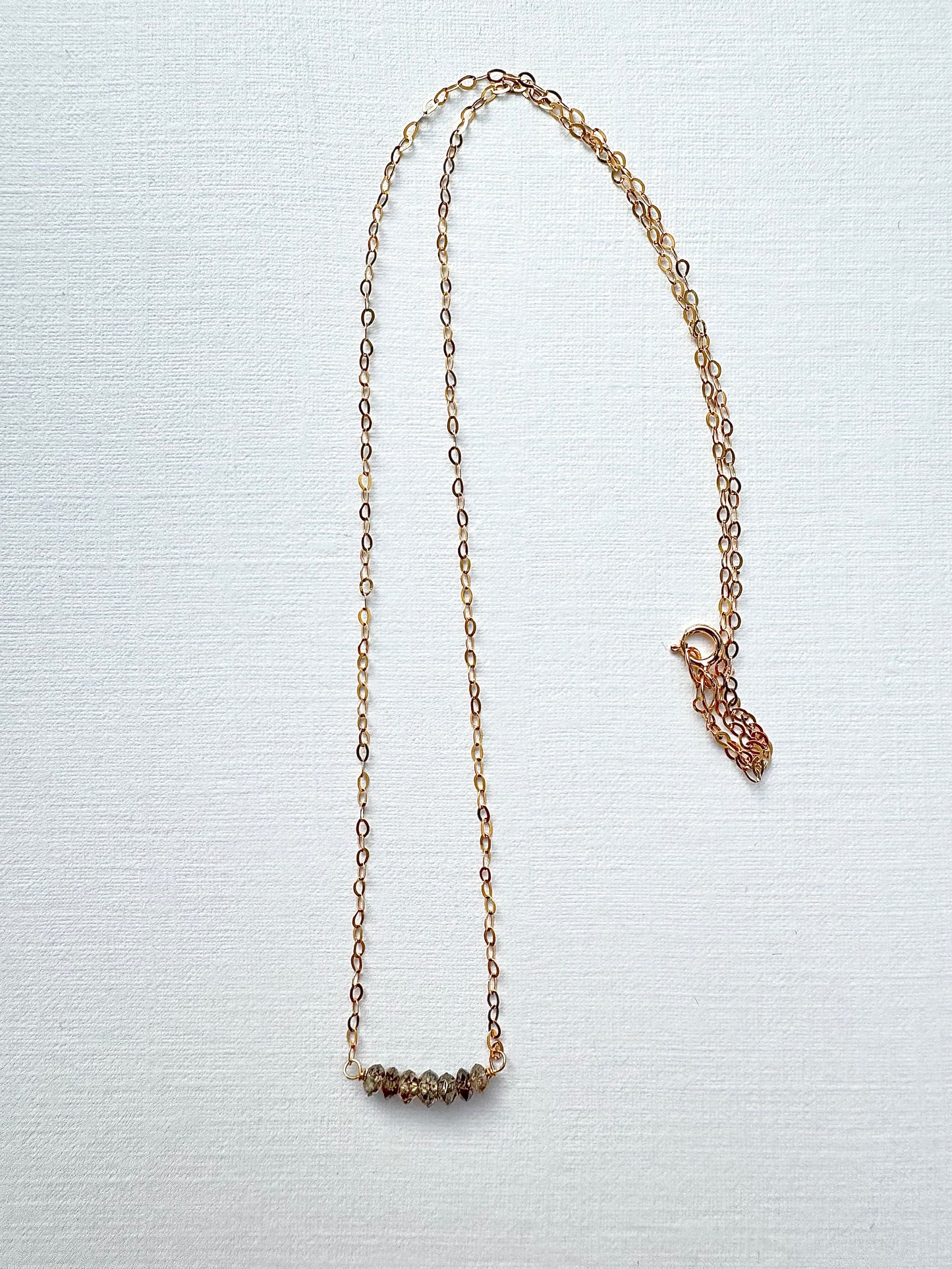 Champagne Diamond Bar Necklace